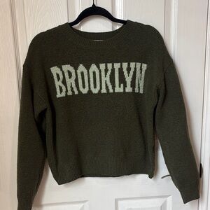 Hooked Up by IOT Olive Green 'BROOKLYN' Crewneck Sweater
